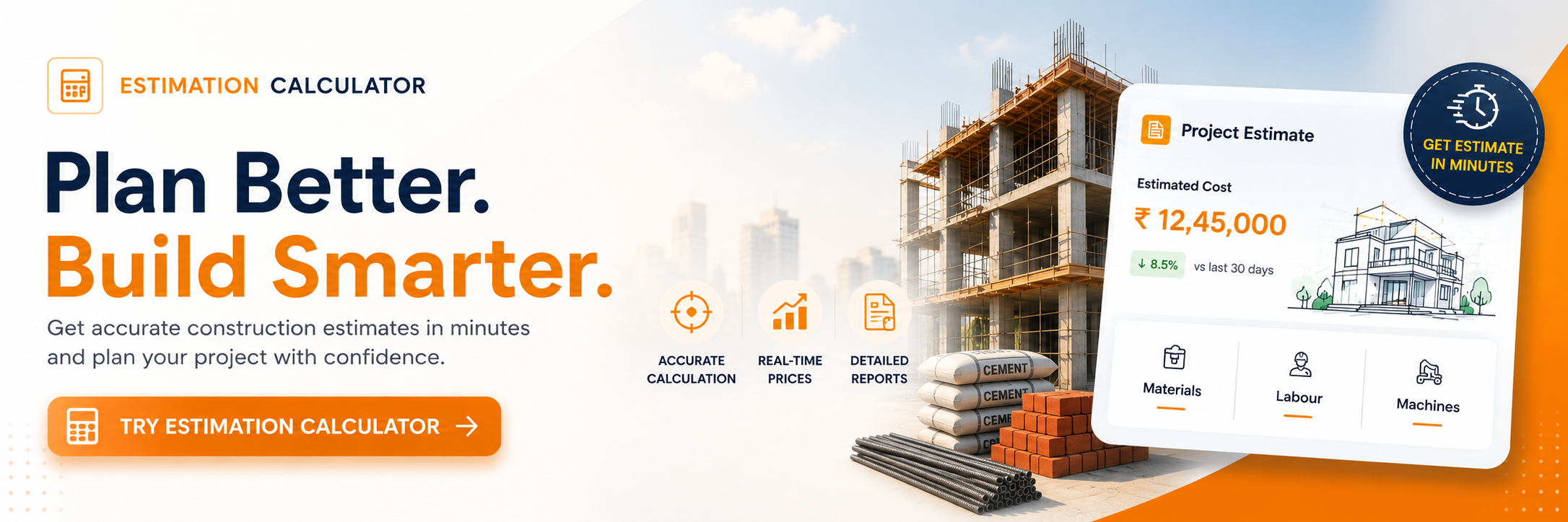 Construction cost calculator — estimate materials, labour and BOQ on Imagineering India